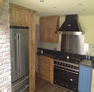 blue and oak kitchen design hudderfield